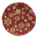 EASY LIFE Piatto Natalizio Rosso con Decoro Oro 33cm Vetro