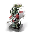 Scultura Carpe Koi Lladrò in porcellana decorata 46x29 cm