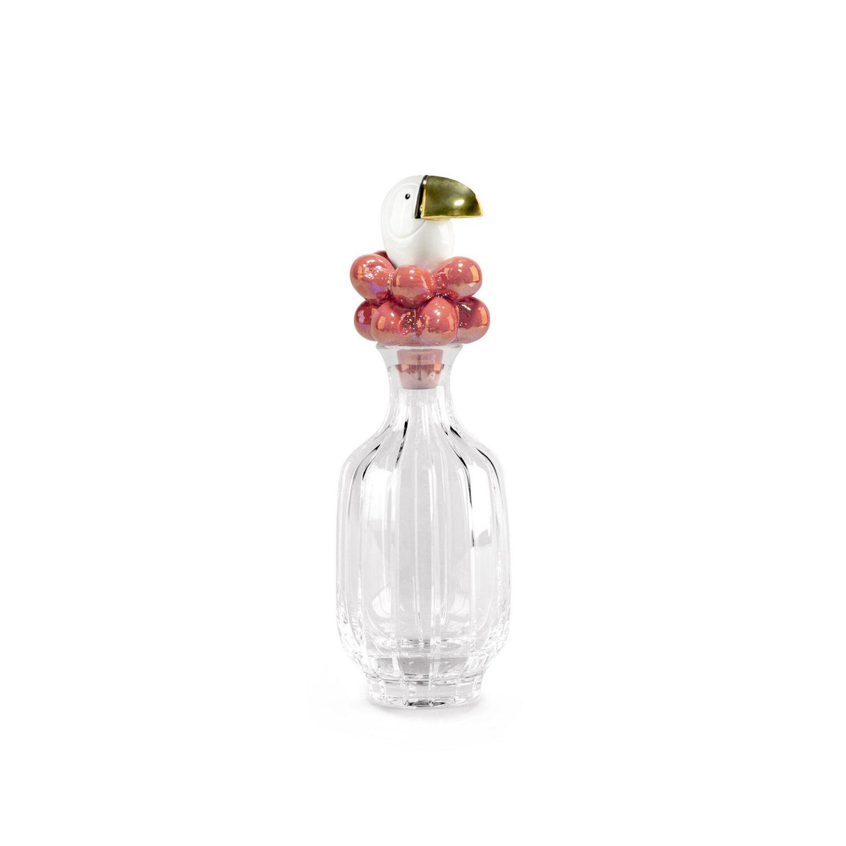 LLADRO' Bottiglia di Cristallo Toucan Dorato Lucido 34x12cm Porcellana