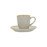 ROSE &amp; TULIPS Concerto Coffee Cup w/Saucer 90ml Pearl Gray Stoneware