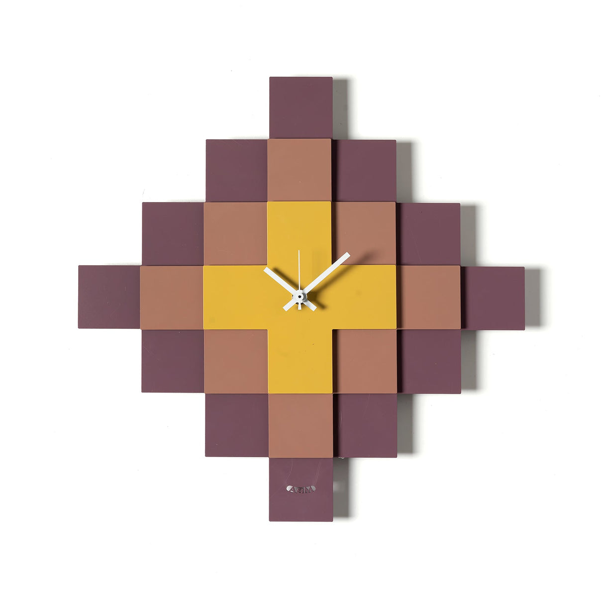 ARTI & MESTIERI Orologio di Design Geometrico Mosaico Viola Ametista Mocha Mousse Ocra 35x35cm
