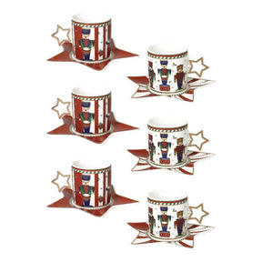 Set 6 tazzine caffè Lo Schiaccianoci Brandani in porcellana 100ml