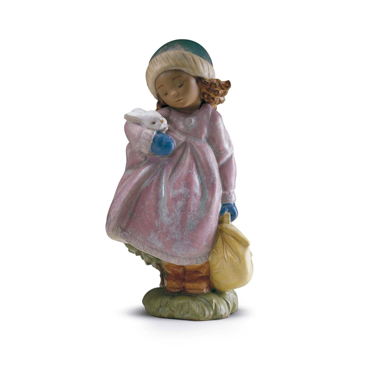 LLADRO' - Figura statua porcellana Bimba con coniglietto 01012421