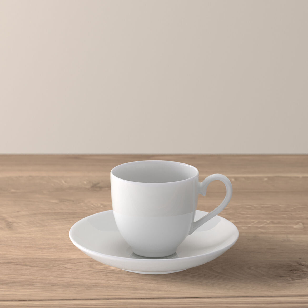 VILLEROY & BOCH Royal Tazza Espresso 100ml con Piattino 12cm Porcellana Bianco