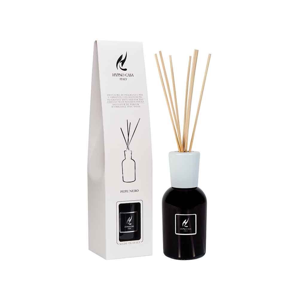 HYPNO CASA - Profumatore Diffusore con Bastoncini Pepe Nero Eco 250ml