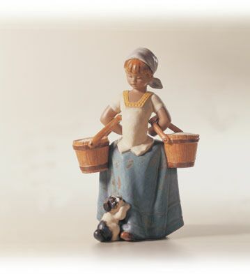 Lladró - Figura statua porcellana Ragazza con secchio