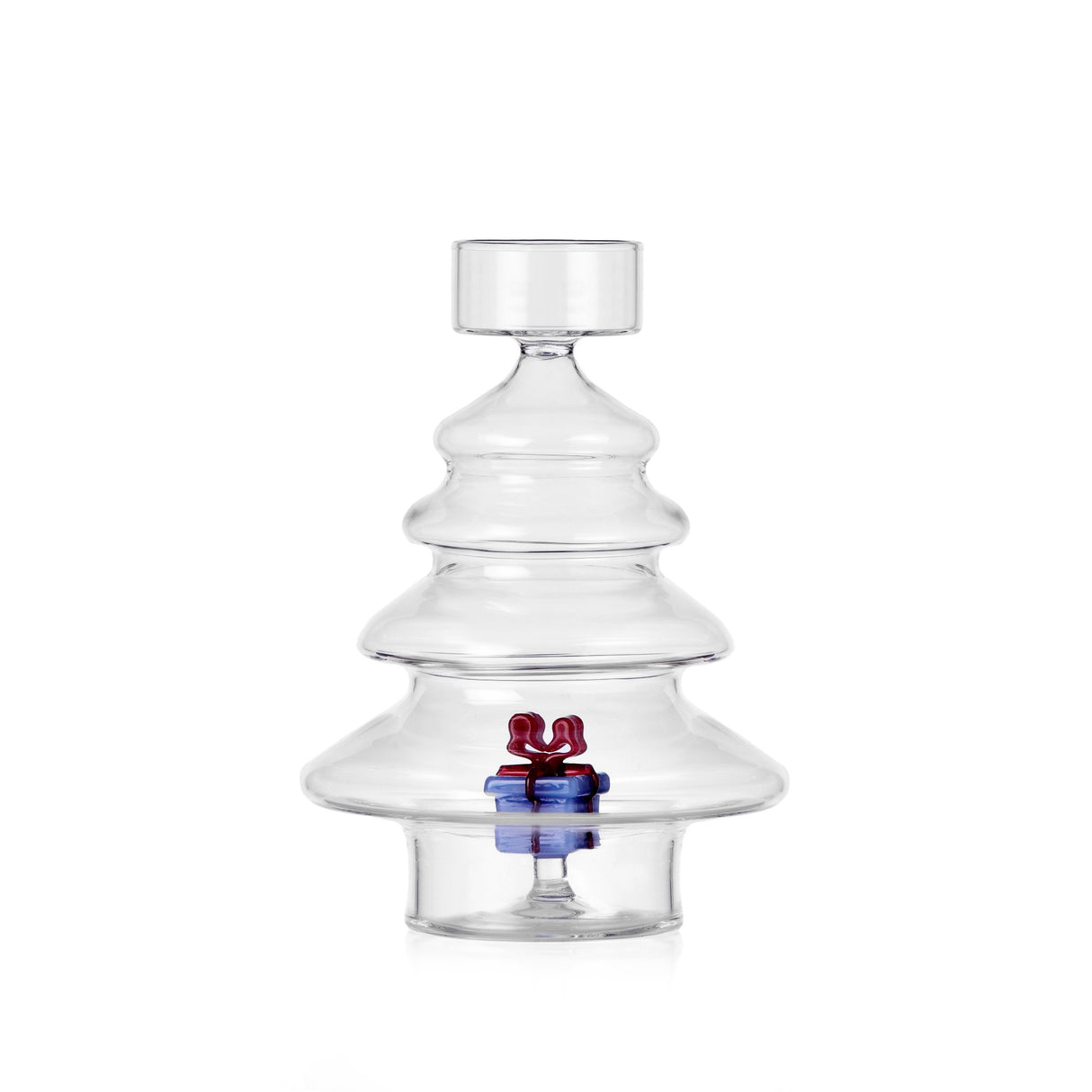 ICHENDORF Christmas Tales Tealight Regalo Azzurro 16,5cm Vetro Borosilicato