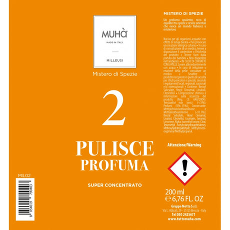 MUHA' Flacone Spray Detergente Milleusi 200ml Mistero di Spezie