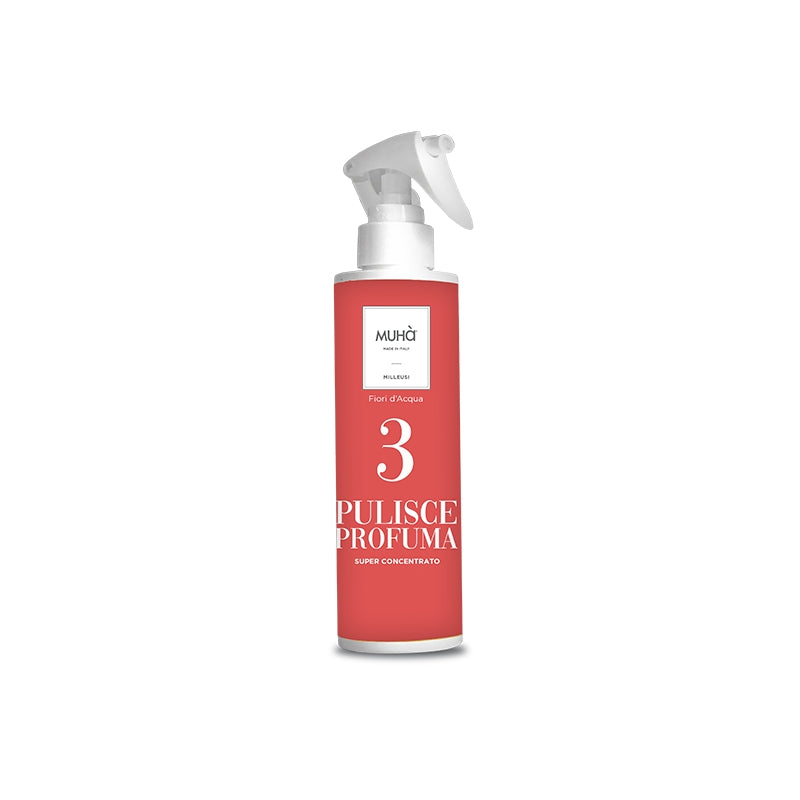 MUHA' Flacone Spray Detergente Milleusi 200ml Fiori D'Acqua