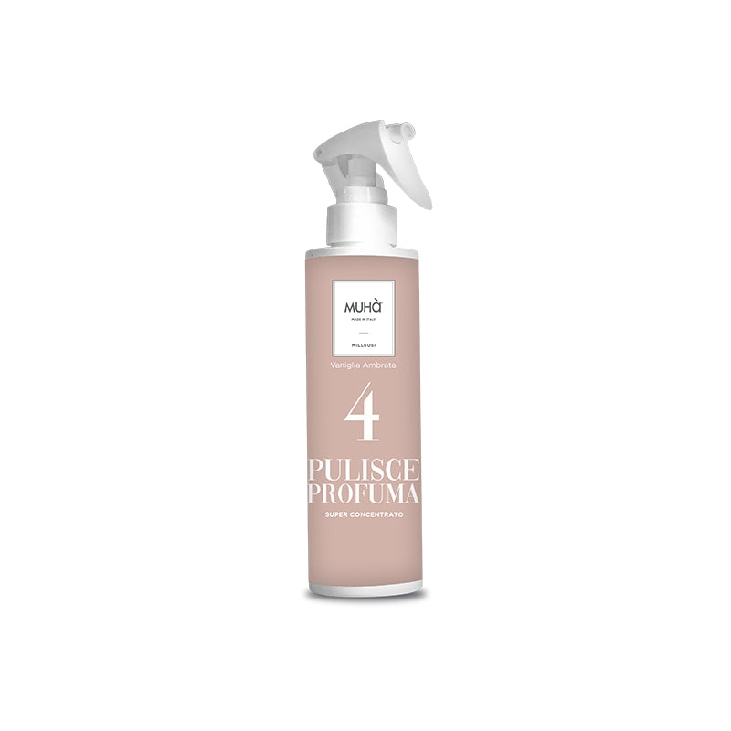 MUHA' Flacone Spray Detergente Milleusi 200ml Vaniglia Ambrata