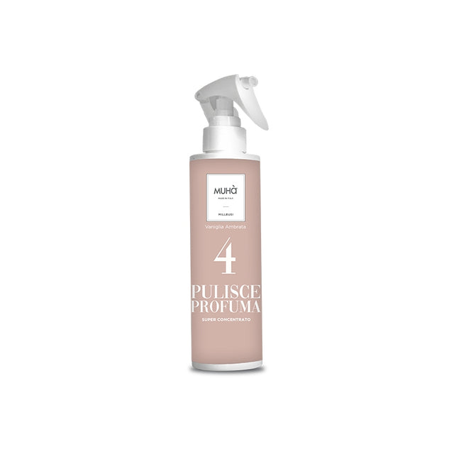 MUHA' Flacone Spray Detergente Milleusi 200ml Vaniglia Ambrata