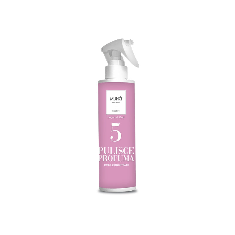MUHA' Flacone Spray Detergente Milleusi 200ml Legno di Oud