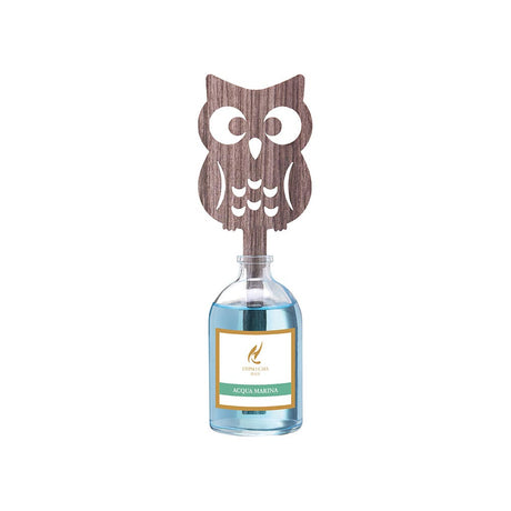 HYPNO CASA Diffusore con Bastoncini Sagoma Gufo 100ml Acqua Marina