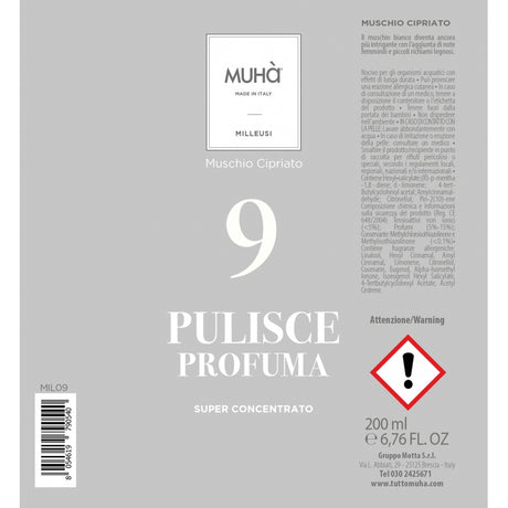 MUHA' Flacone Spray Detergente Milleusi 200ml Muschio Cipriato