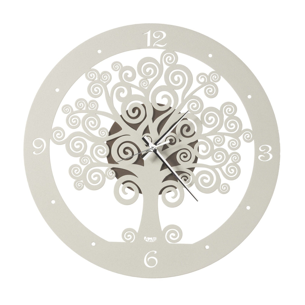 ARTI & MESTIERI Orologio da Parete Particolare Albero Della Vita Piccolo Bronzo E Avorio