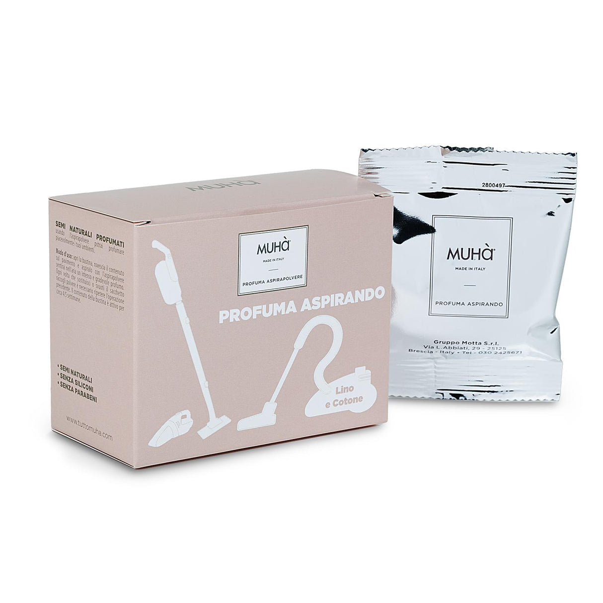 MUHA' Vacuum Cleaner Perfume Set of 5 Linen and Cotton Bags