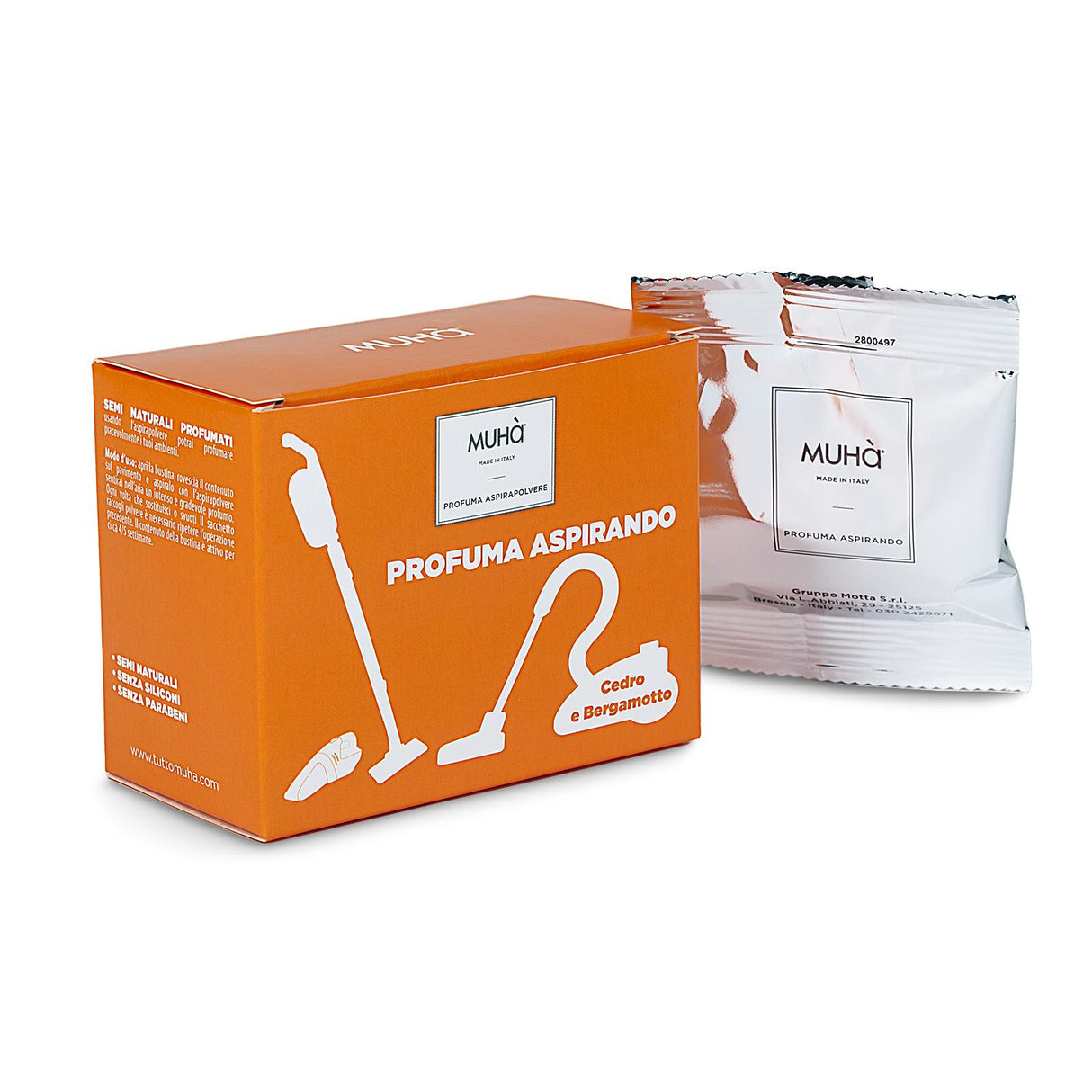MUHA' Profuma Aspirapolvere Set 5 Buste Cedro e Bergamotto