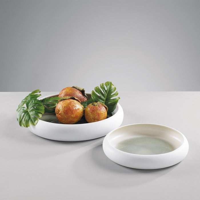 MASCAGNI CASA Set 2 Ciotole in Ceramica Bianco e Salvia