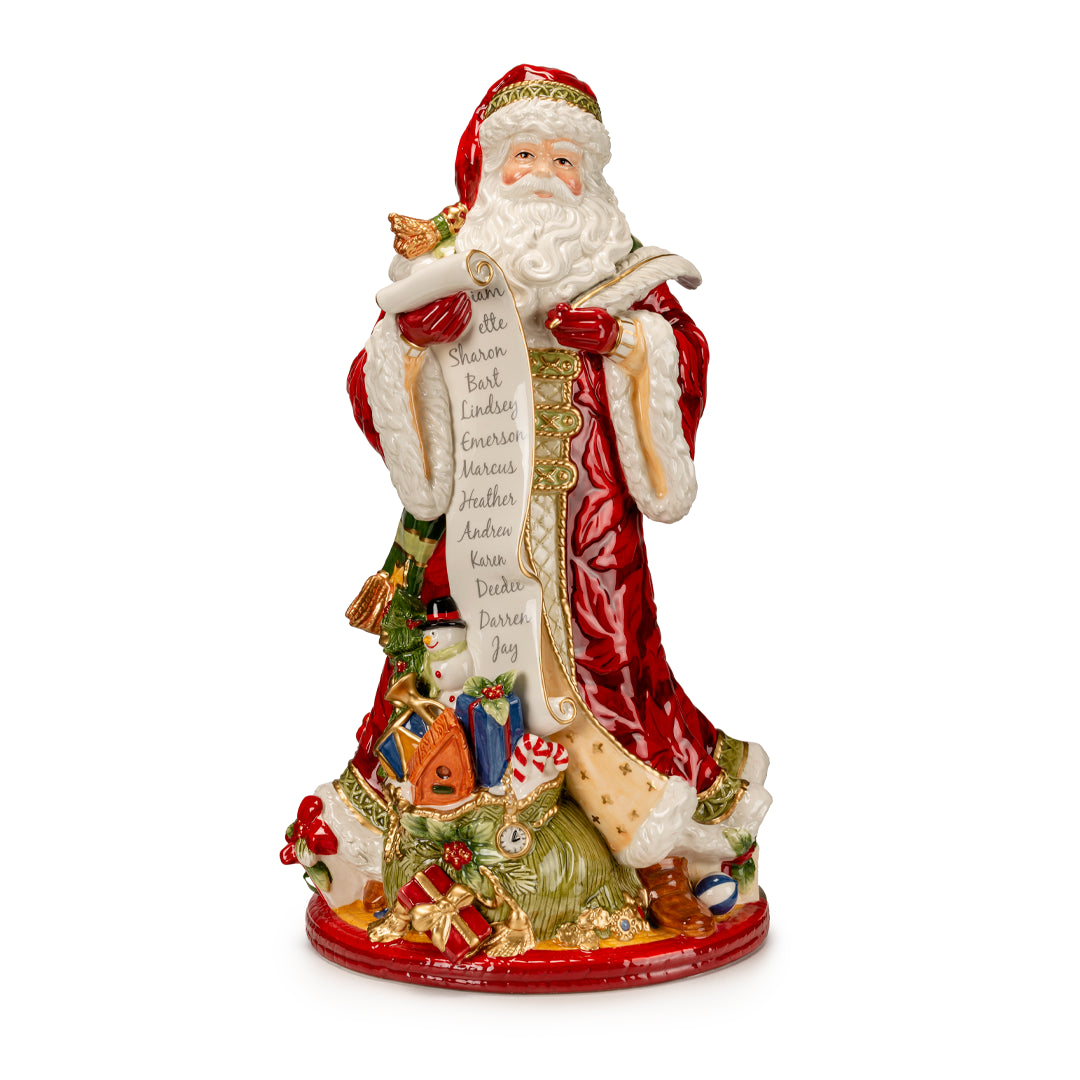FITZ & FLOYD - Figura Statua Decorazione Babbo Natale 48cm Porcellana Natale