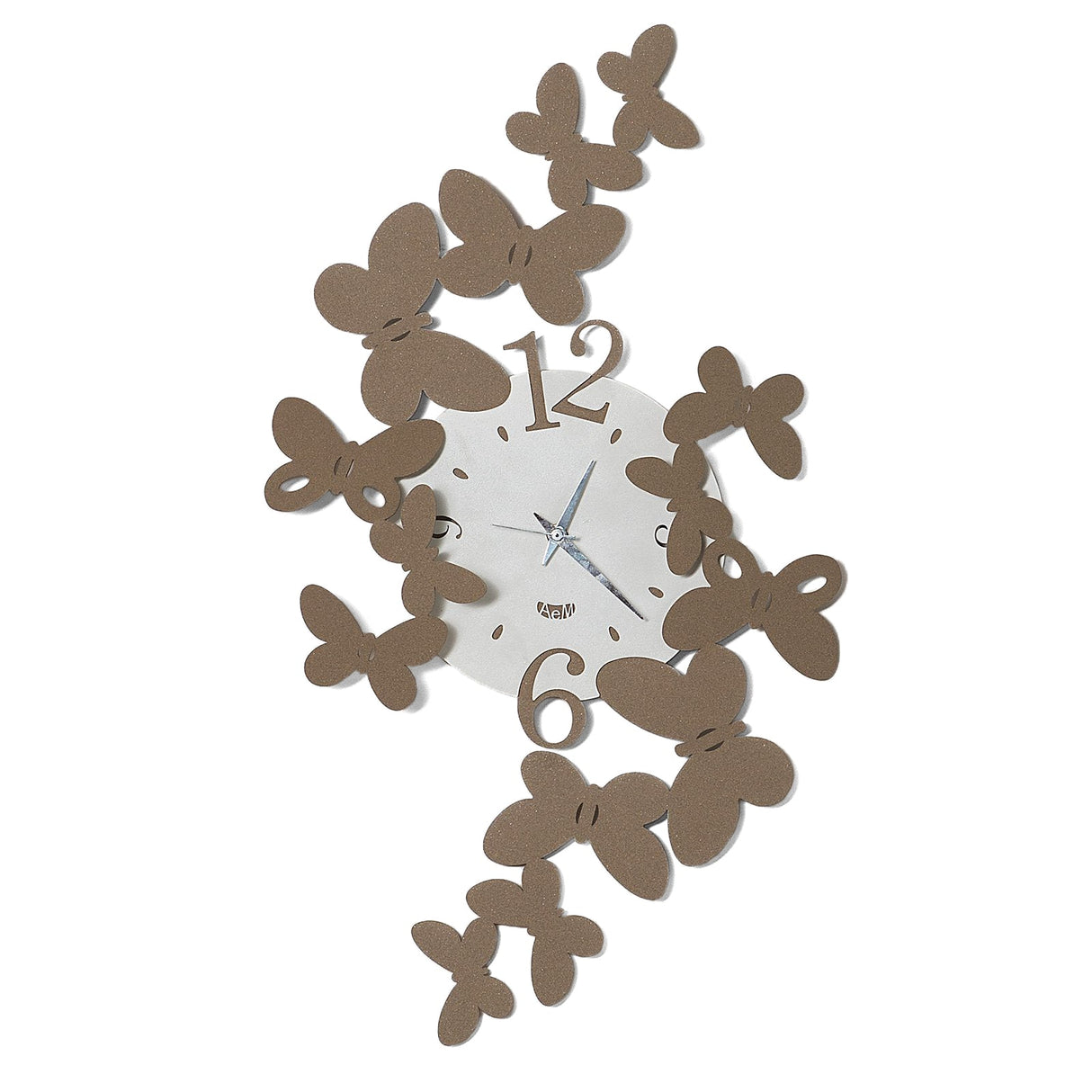 ARTI & MESTIERI Orologio da Parete di Design Farfalle Papillon Piccolo Beige