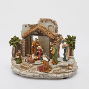 Villaggio di Natale con presepe EDG luci LED 22x29 cm