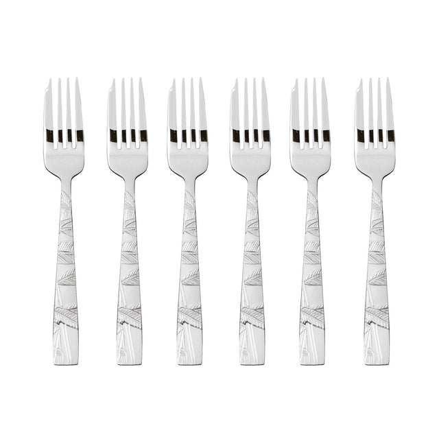 SAMBONET Jungle Posate Forchette Dolce Dessert Set 6 Pezzi Acciaio Inox
