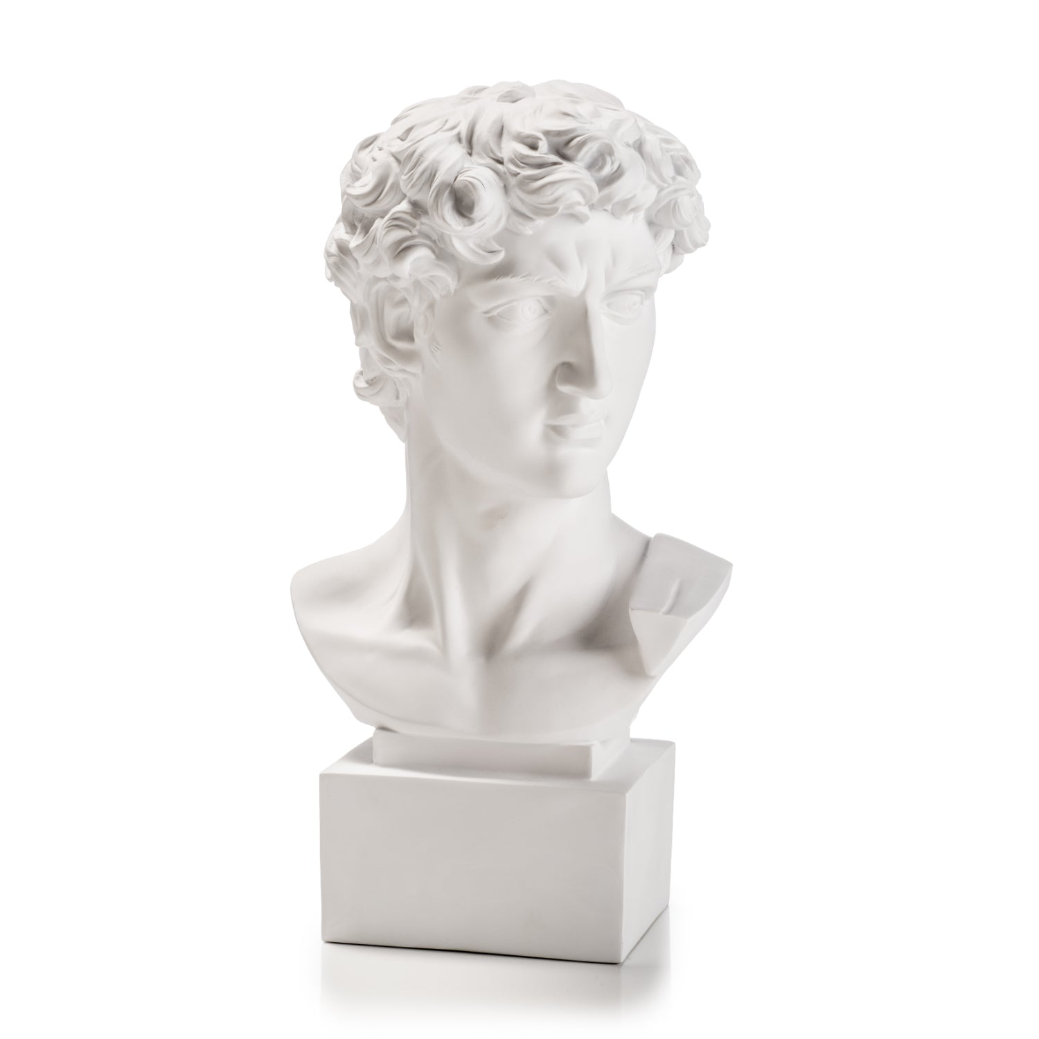 PALAIS ROYAL Scultura Figura Busto David di Michelangelo 50cm Bianco Resina