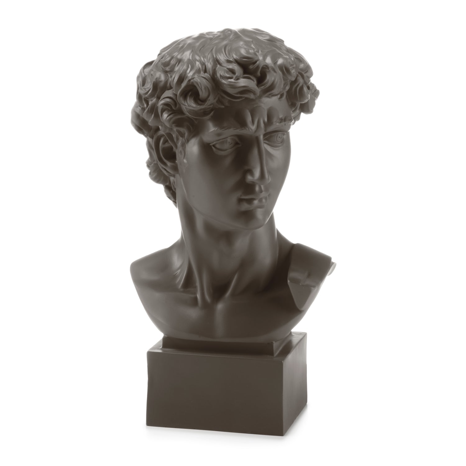 PALAIS ROYAL Scultura Figura Busto David di Michelangelo 18cm Grigio Resina