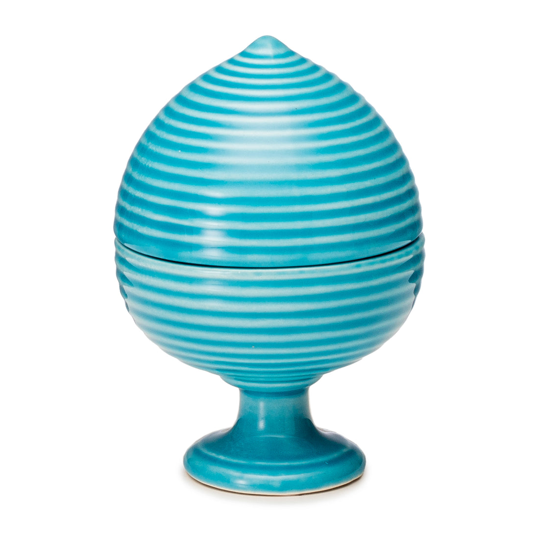 PALAIS ROYAL Pumo Pomo Pugliese Scatola Contenitore Decorazione 20cm Azzurro Ceramica