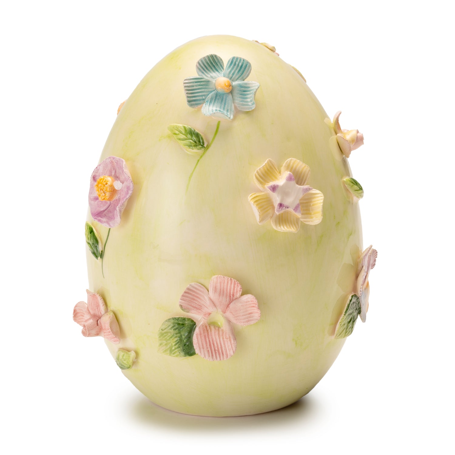 PALAIS ROYAL Decorazione Uovo Ovetto di Pasqua con Fiori 15cm Verde Porcellana