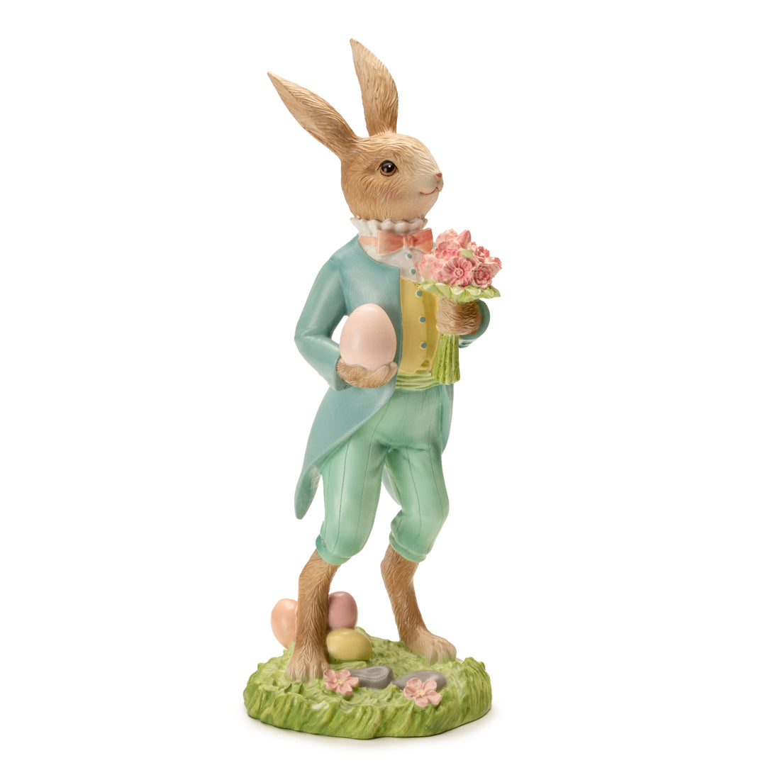 PALAIS ROYAL Figura Figurina Coniglio di Pasqua con Fiori 41cm  Resina