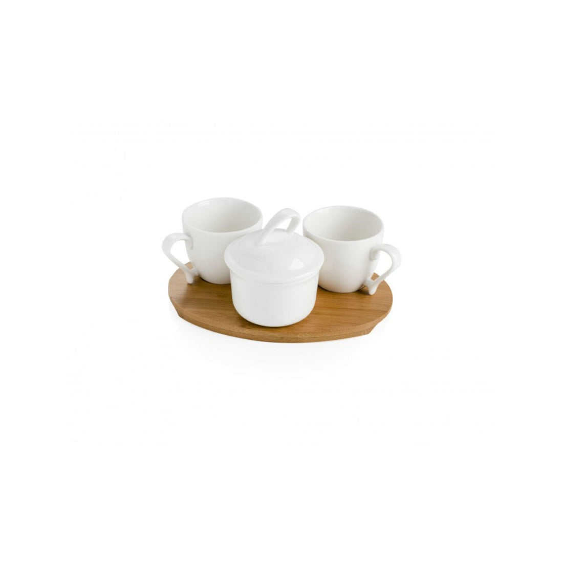 BRANDANI -Coffe Set 3 Pezzi Caffè Porcellana Bamboo Bianco 54207