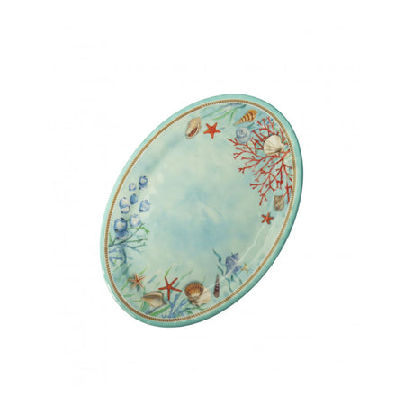 BRANDANI - Vassoio Ovale Marino Reef Celeste Tavola 35x25cm Melamina