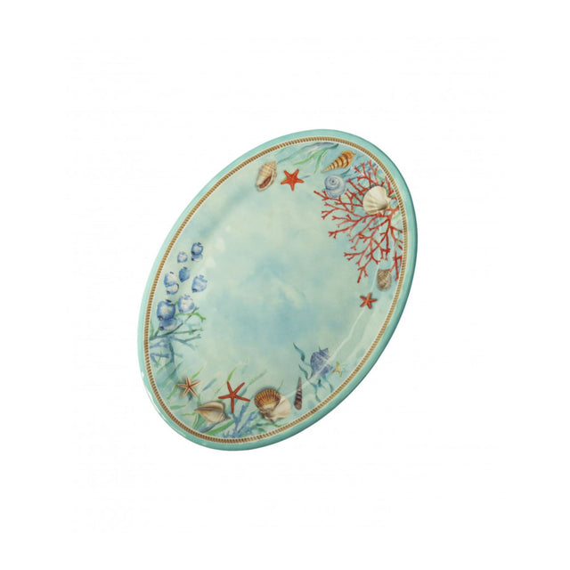 BRANDANI - Vassoio Ovale Marino Reef Celeste Tavola 35x25cm Melamina