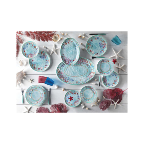 BRANDANI - Vassoio Ovale Marino Reef Celeste Tavola 35x25cm Melamina