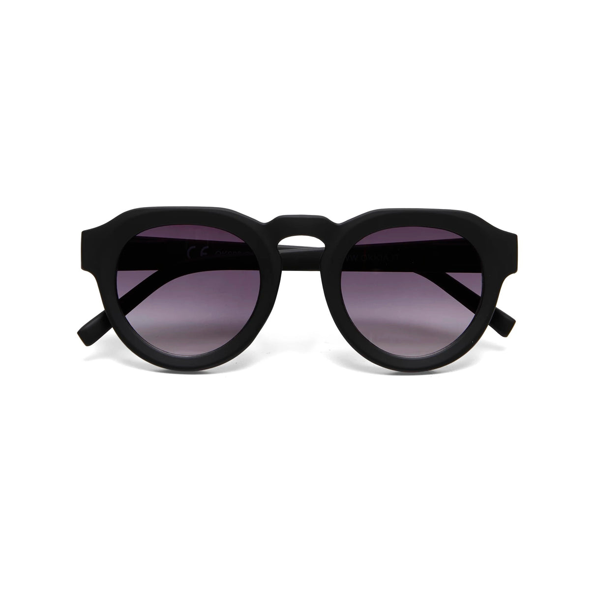 OKKIA Zeono Occhiali da Sole Unisex Tondo Nero