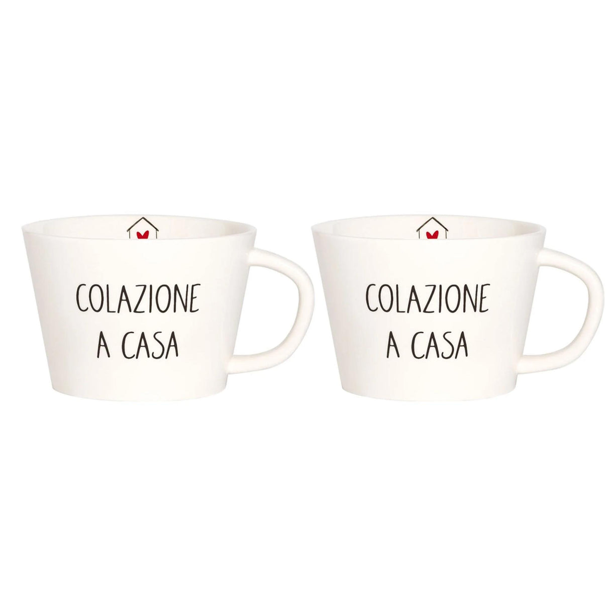 SIMPLE DAY Set 2 Tazze Colazione Colazione A Casa 580ml Gres