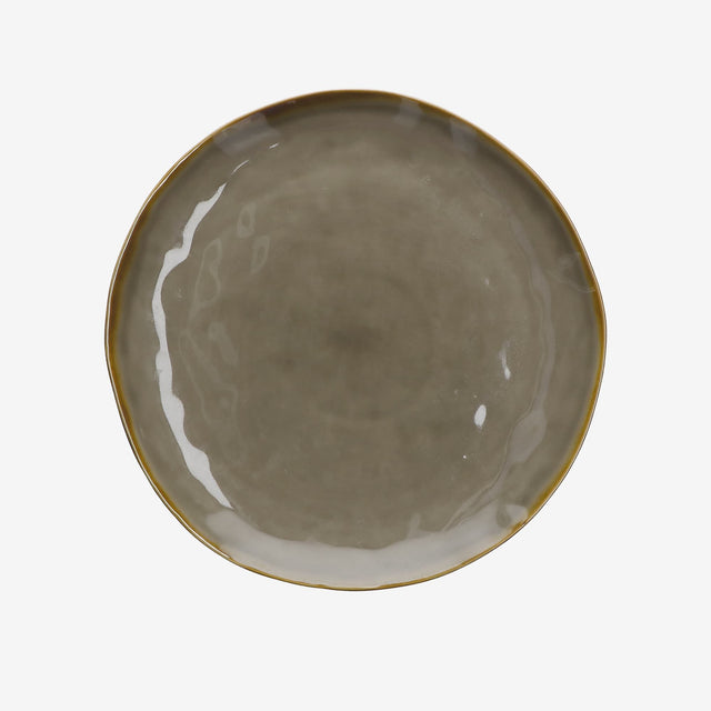 ROSE & TULIPANI - Concerto Piatto Piano Grigio Tortora Stoneware 27 cm