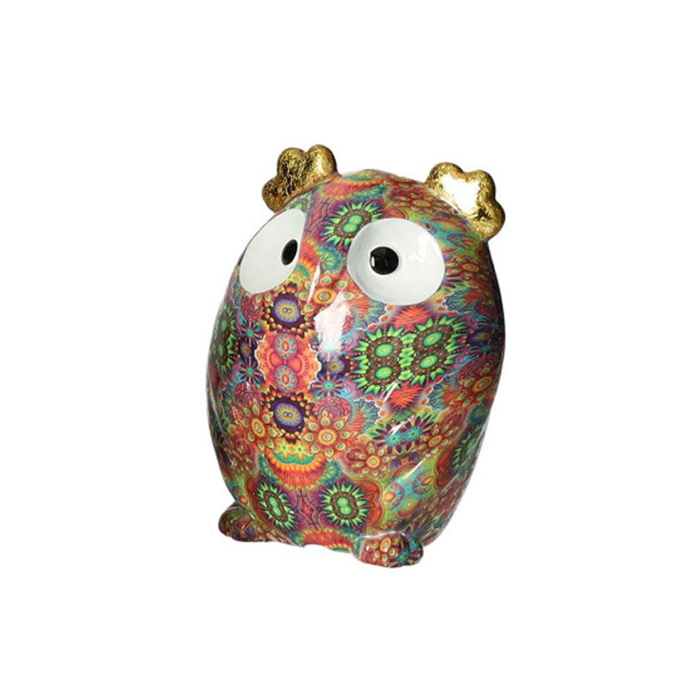 BRANDANI Salvadanaio Gufo 13cm Dolomite Multicolore