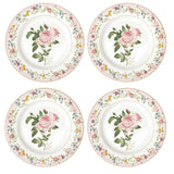 EASY LIFE Set 4 Piatti Dessert in Porcellana 19cm in Scatola Regalo Chant Des Roses