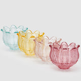 EDG Enzo De Gasperi Portacandela Tulipano Testa 10x12,5cm Azzurro Vetro