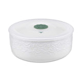 LA PORCELLANA BIANCA Intavola Contenitore Ermetico Porta Pranzo Fiocchi in Porcellana 15cm Bianco
