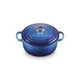 LE CREUSET Cocotte Rotonda Evolution 20cm Azure Blu Ghisa Vetrificata