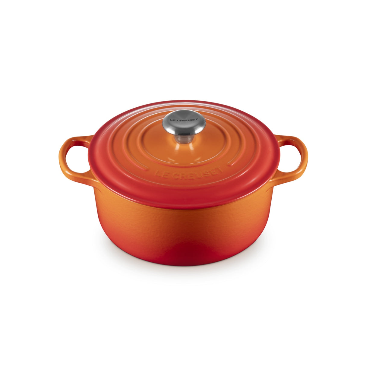 LE CREUSET Cocotte Rotonda Evolution 24cm Arancio Ghisa Vetrificata