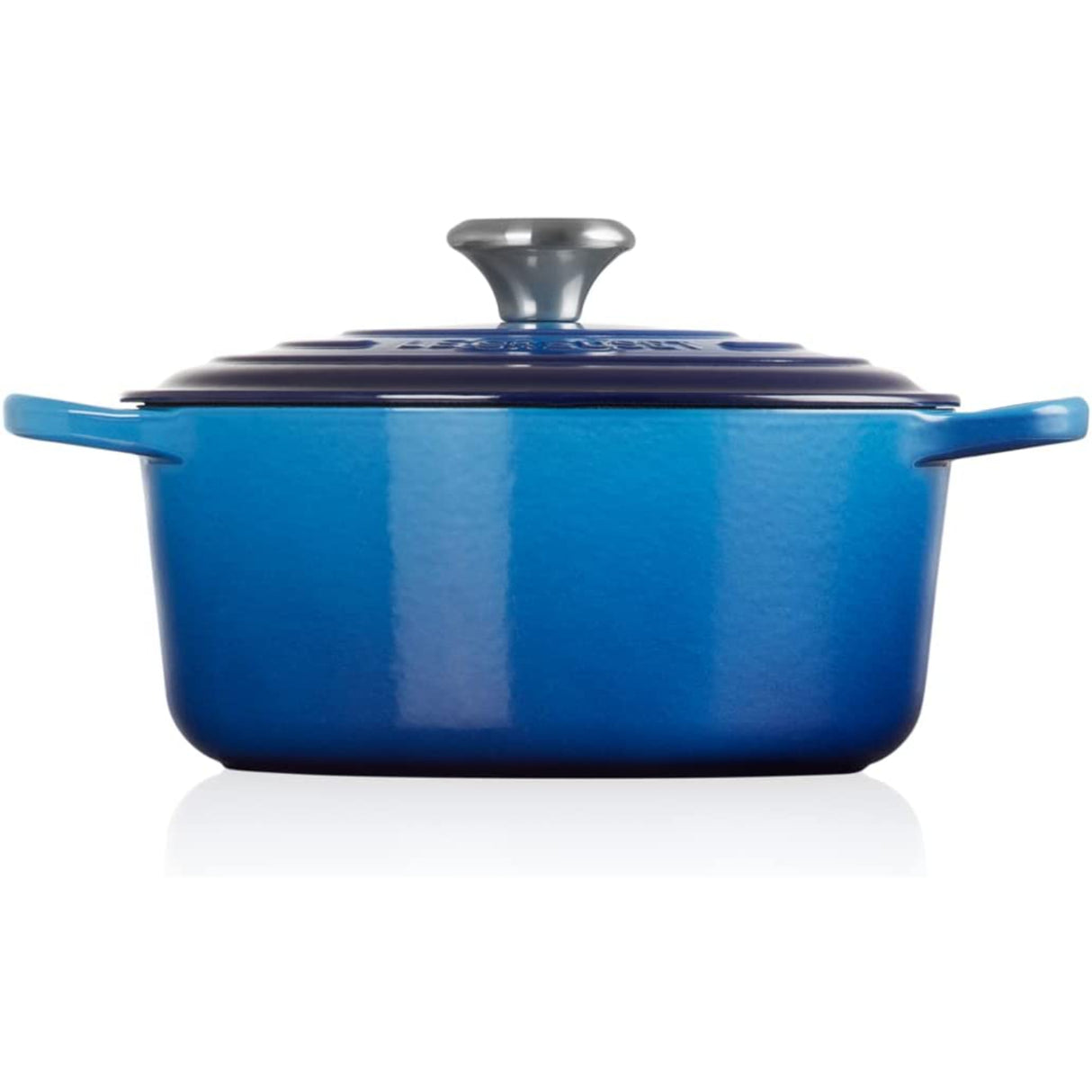 LE CREUSET Cocotte Rotonda Evolution 24cm Azure Blu Ghisa Vetrificata