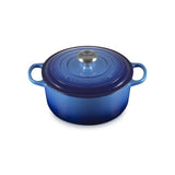 LE CREUSET Cocotte Rotonda Evolution 24cm Azure Blu Ghisa Vetrificata
