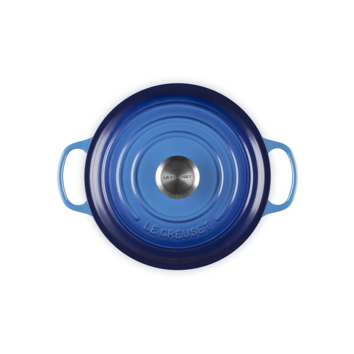 LE CREUSET Cocotte Rotonda Evolution 24cm Azure Blu Ghisa Vetrificata