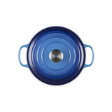 LE CREUSET Cocotte Rotonda Evolution 24cm Azure Blu Ghisa Vetrificata
