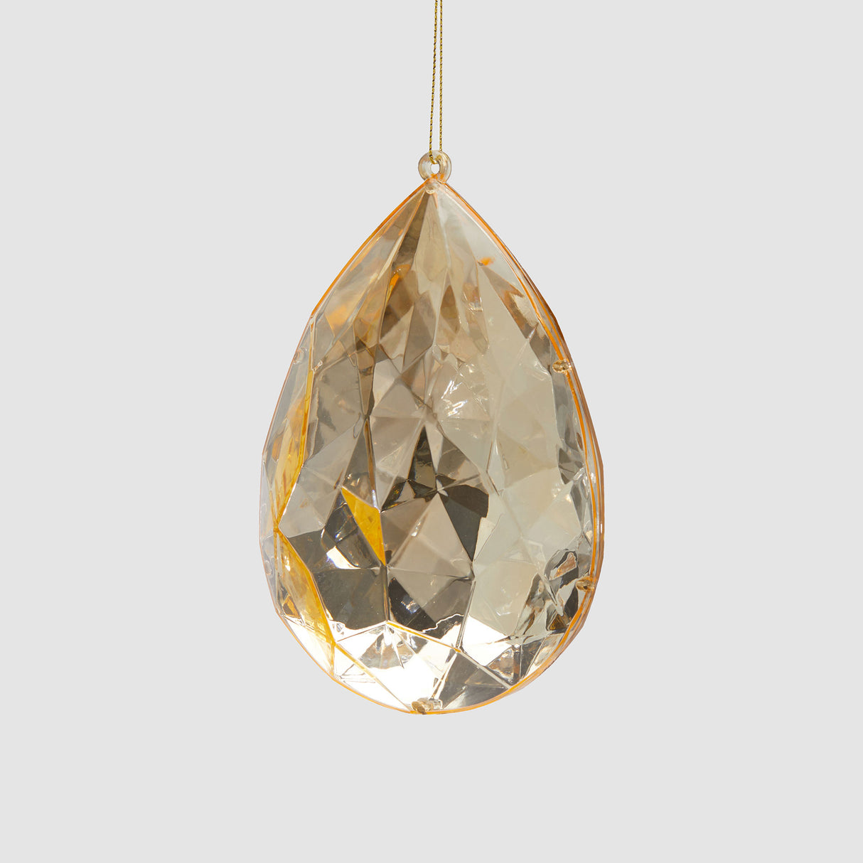 EDG Enzo De Gasperi Decorazione Natalizia Addobbo Diamante Goccia 15x10cm Champagne