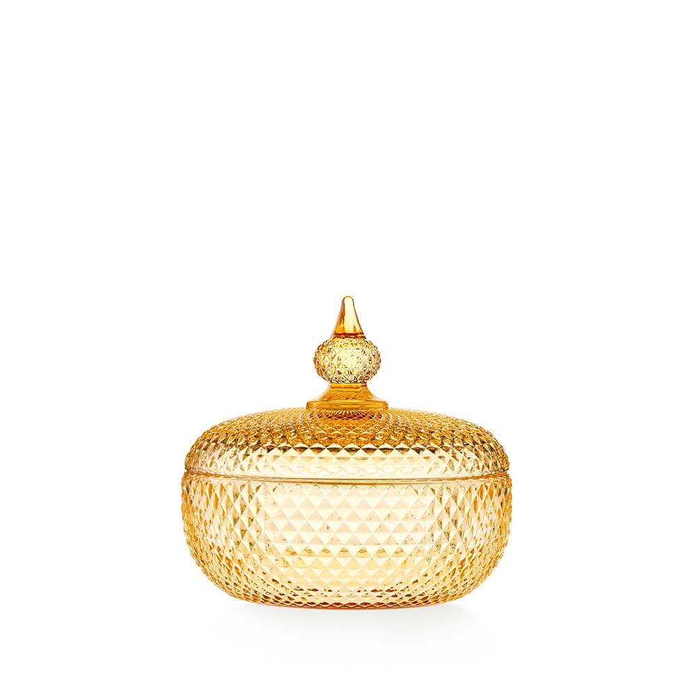 EMÒ ITALIA Convivium Scatola Porta Oggetti Ambra 12,5X14cm Vetro